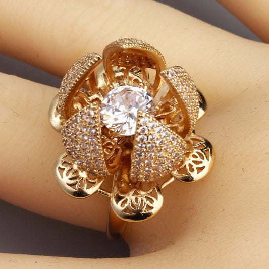 Flower 360 Rotation Bloom Ring For Women & Girls Adjustable Aroesha store